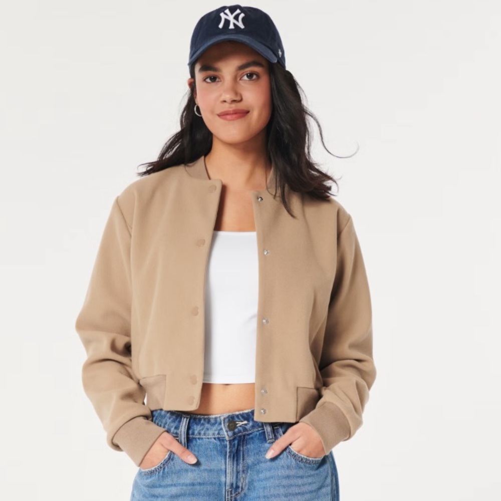 FAUX WOOL BOMBER JACKET NWT - Picture 3 of 5